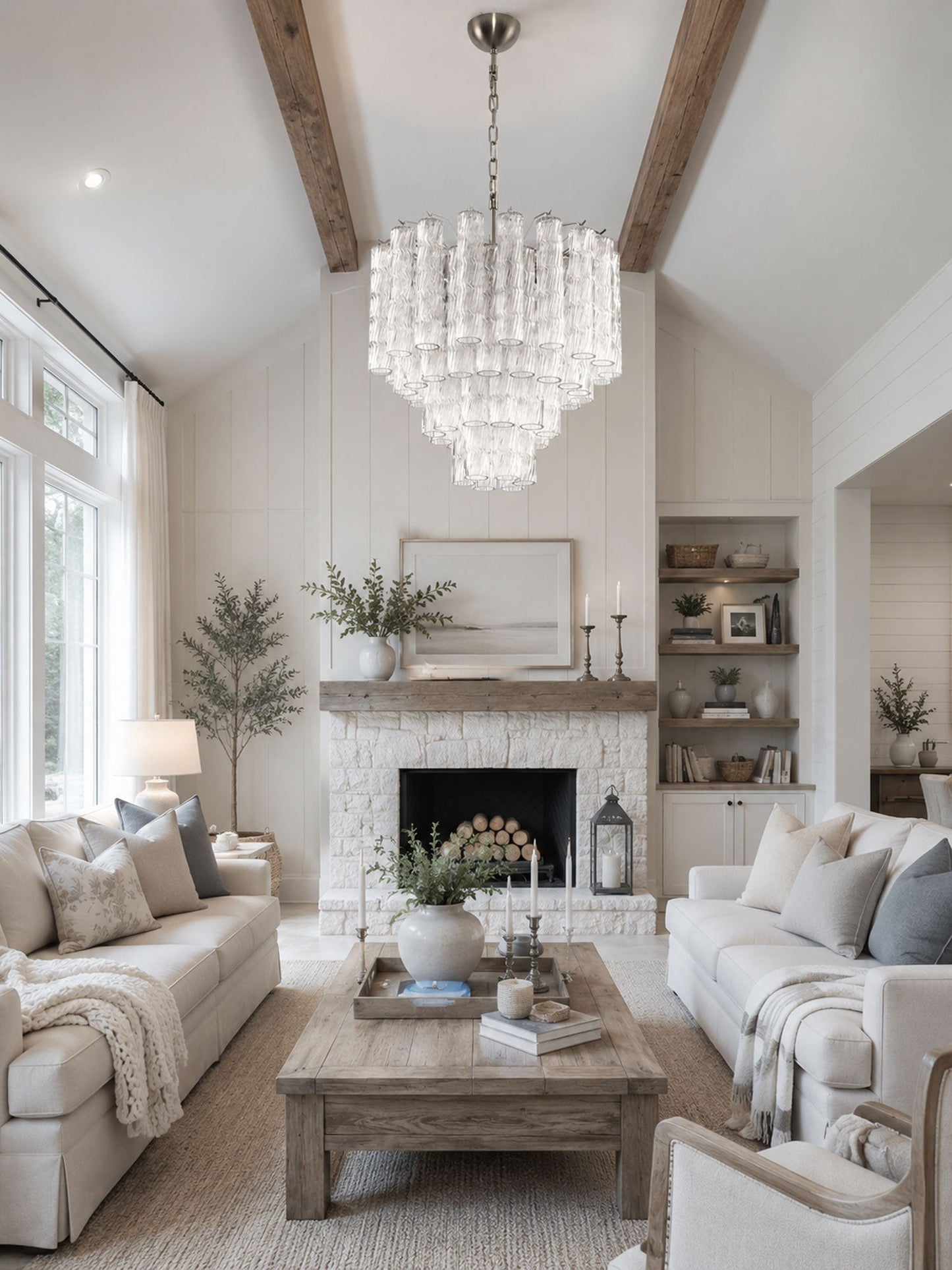 Vetrina Glass Chandelier - Elegant Design with Adjustable Height & LED