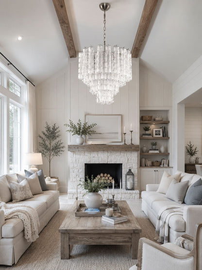 Vetrina Glass Chandelier - Elegant Design with Adjustable Height & LED