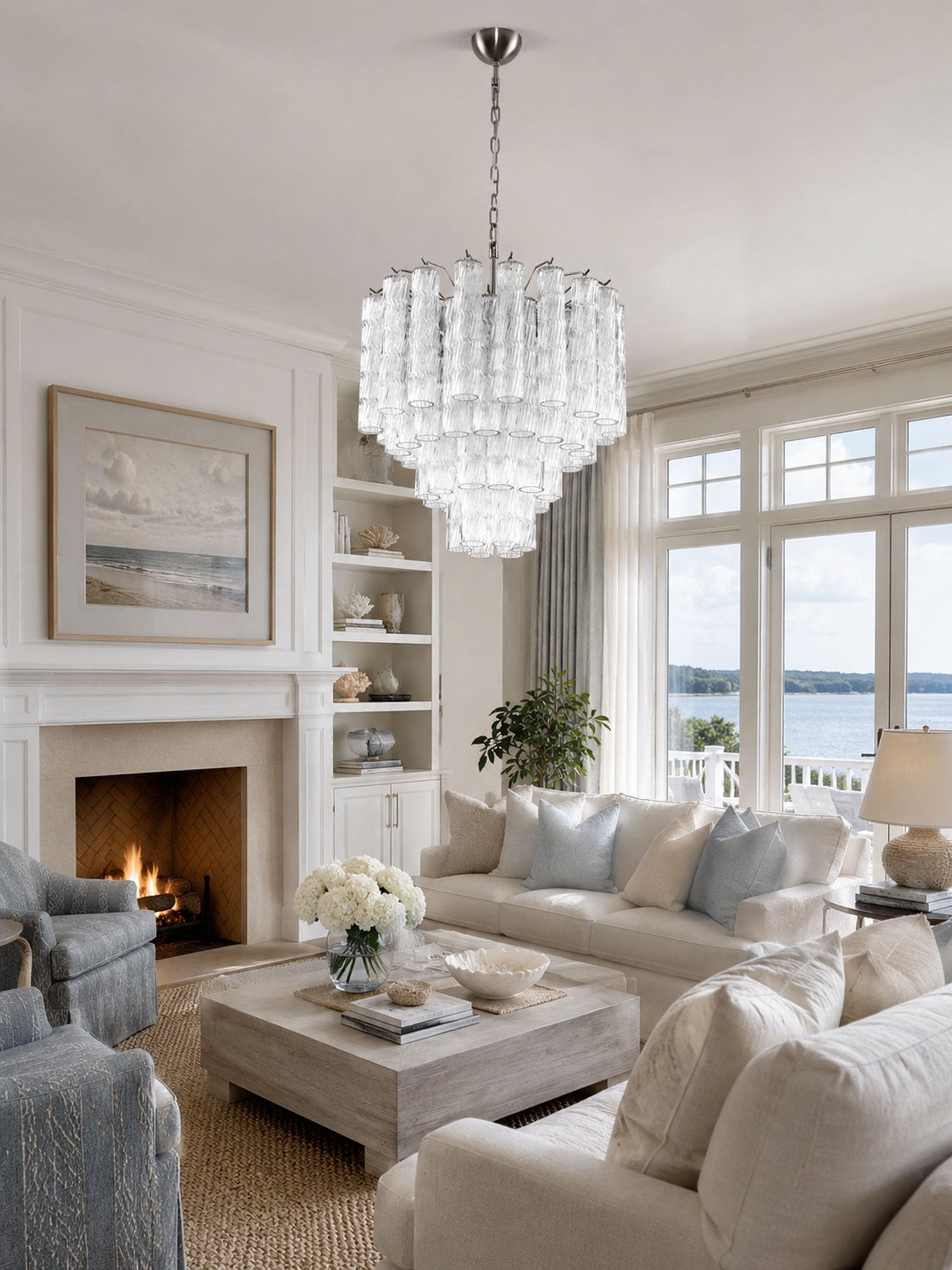 Vetrina Glass Chandelier - Elegant Design with Adjustable Height & LED