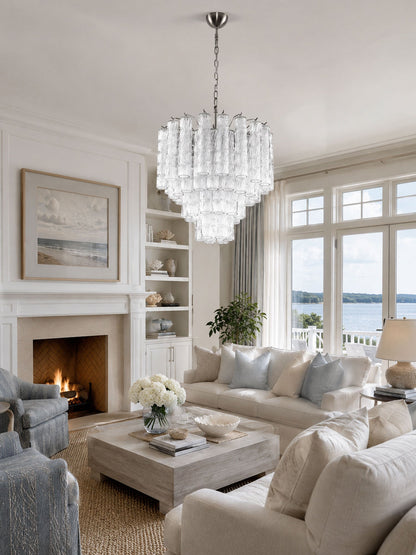 Vetrina Glass Chandelier - Elegant Design with Adjustable Height & LED