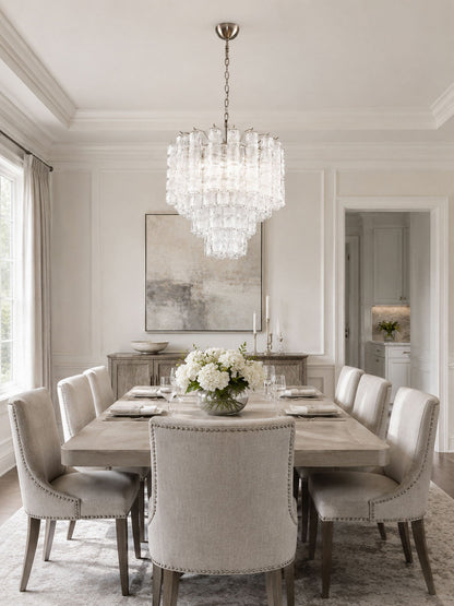 Vetrina Glass Chandelier - Elegant Design with Adjustable Height & LED