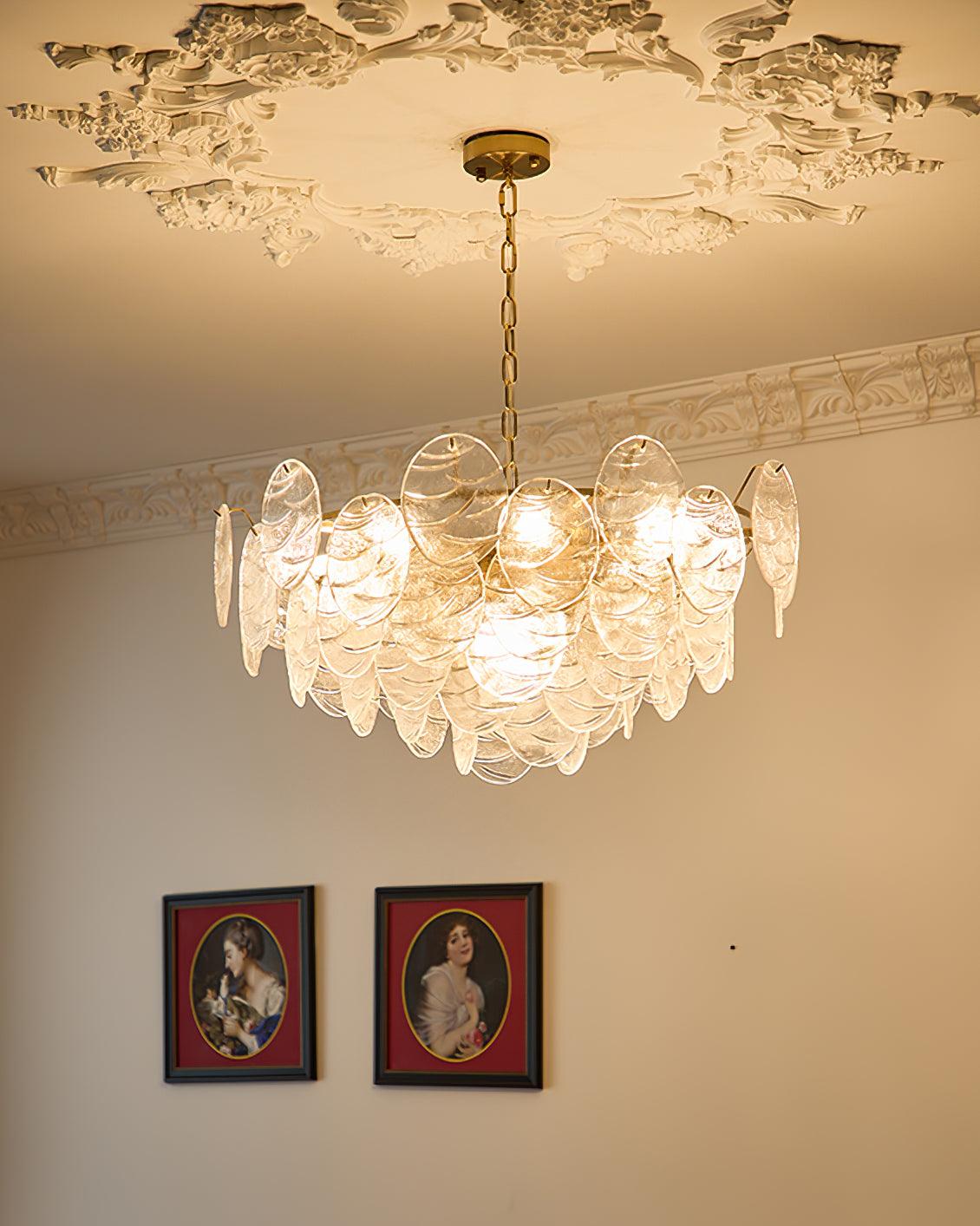 Victorian Disc Chandelier - Elegant Design with Adjustable Height & LE