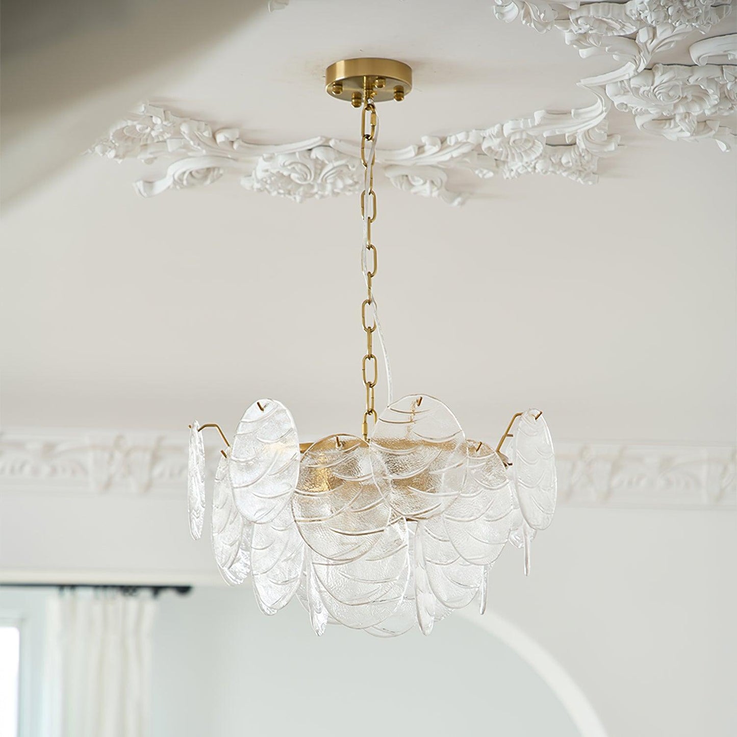 Victorian Disc Chandelier - Elegant Design with Adjustable Height & LE