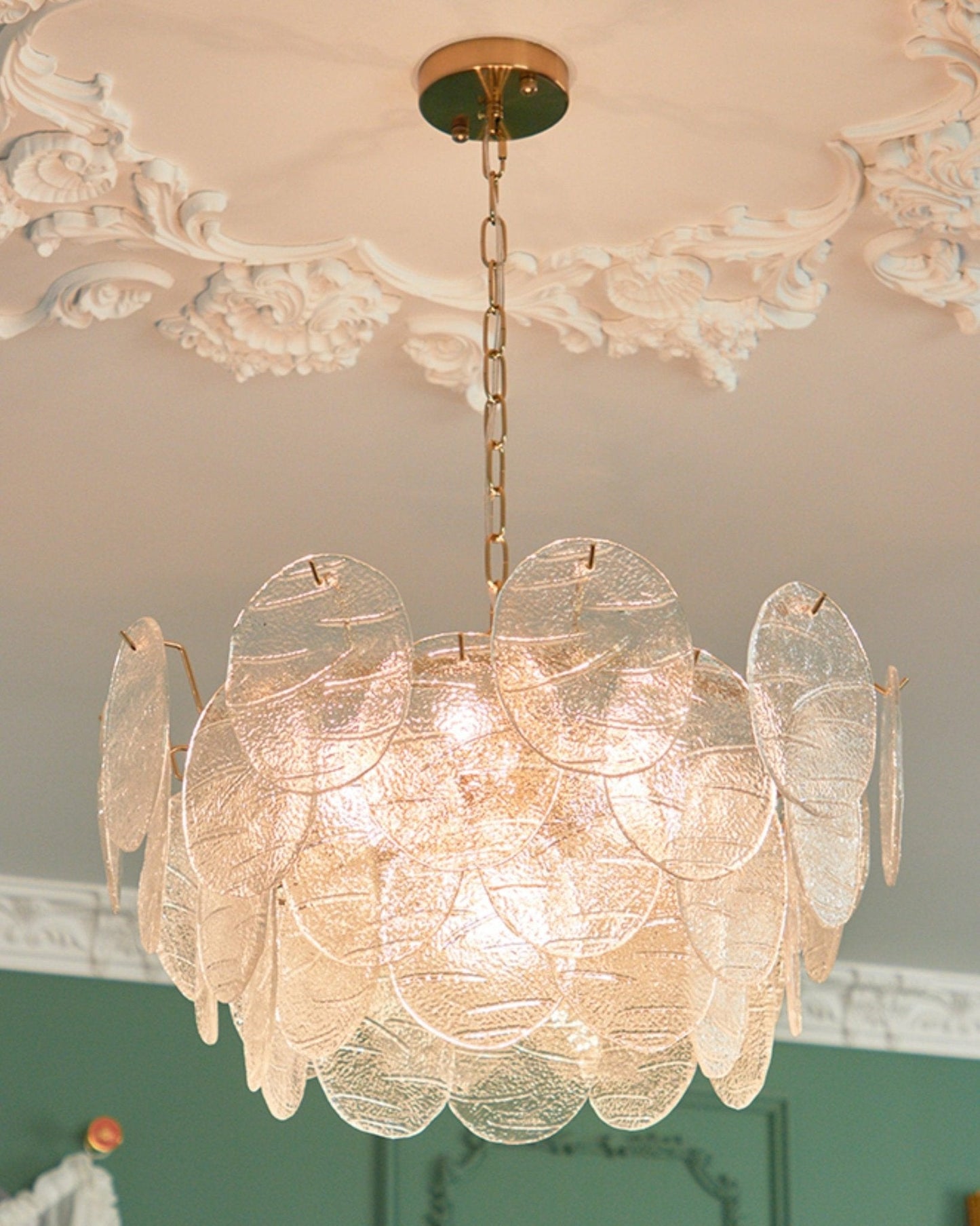 Victorian Disc Chandelier - Elegant Design with Adjustable Height & LE