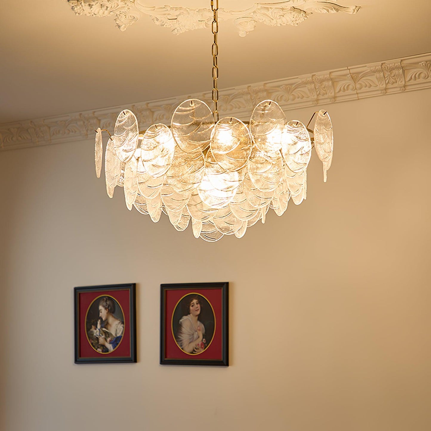 Victorian Disc Chandelier - Elegant Design with Adjustable Height & LE