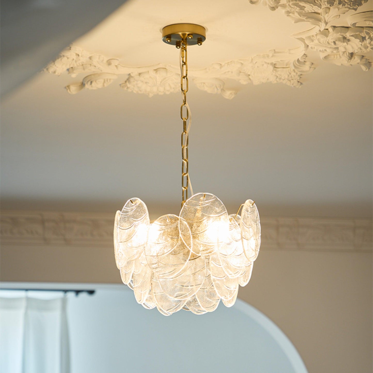 Victorian Disc Chandelier - Elegant Design with Adjustable Height & LE