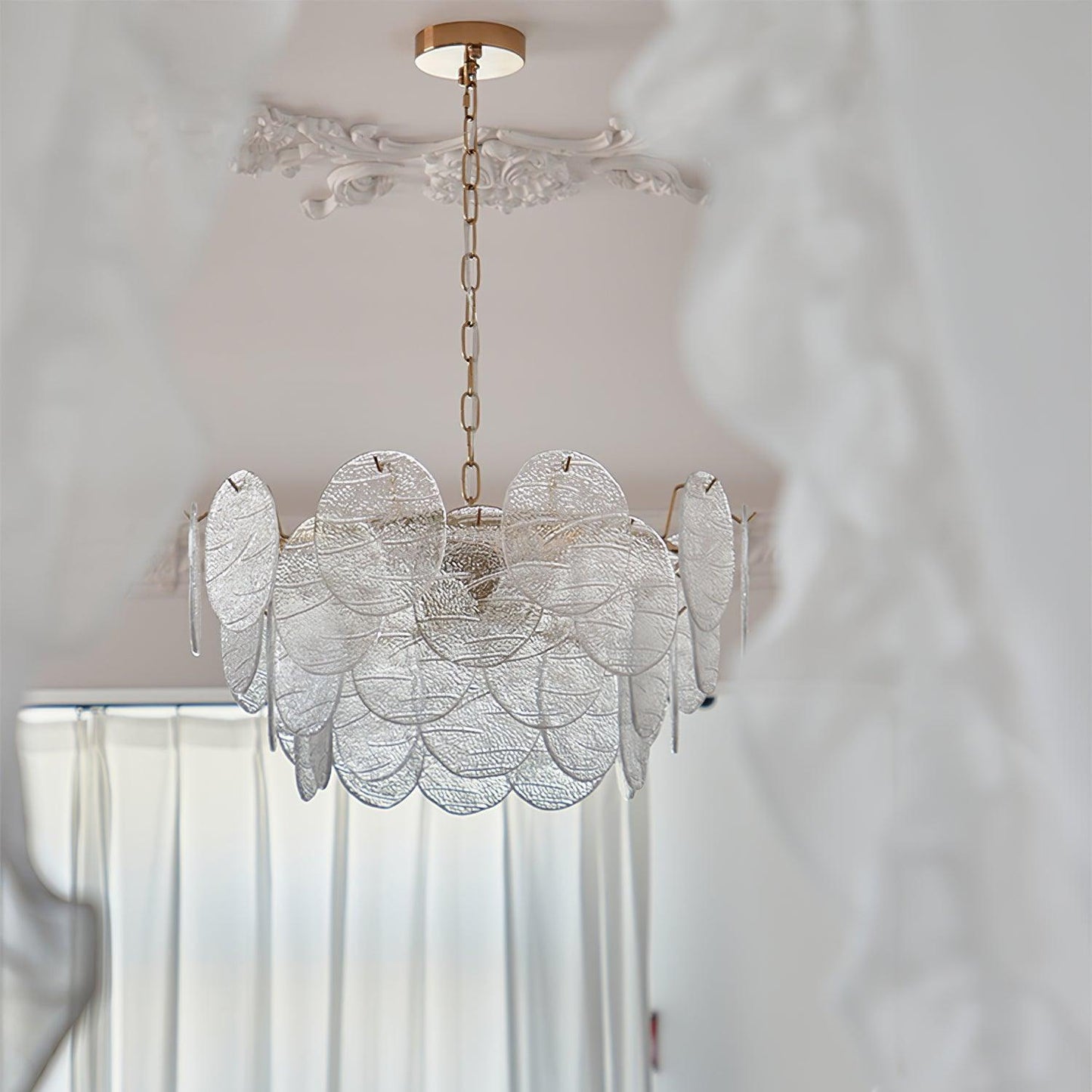 Victorian Disc Chandelier - Elegant Design with Adjustable Height & LE