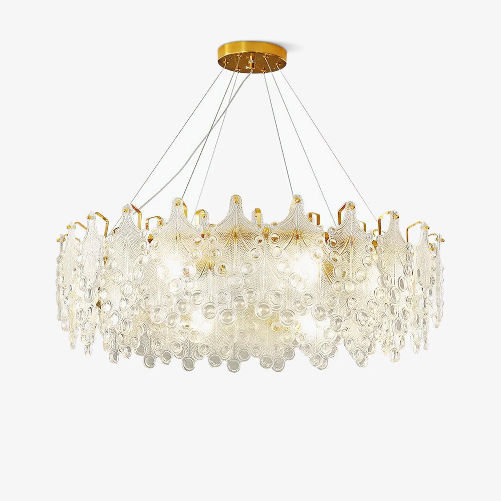Elegant Crystal Vilary Chandelier with Adjustable Height & LED Lights