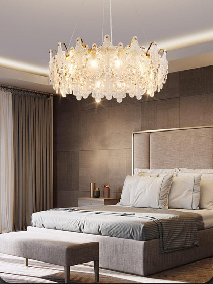 Elegant Crystal Vilary Chandelier with Adjustable Height & LED Lights
