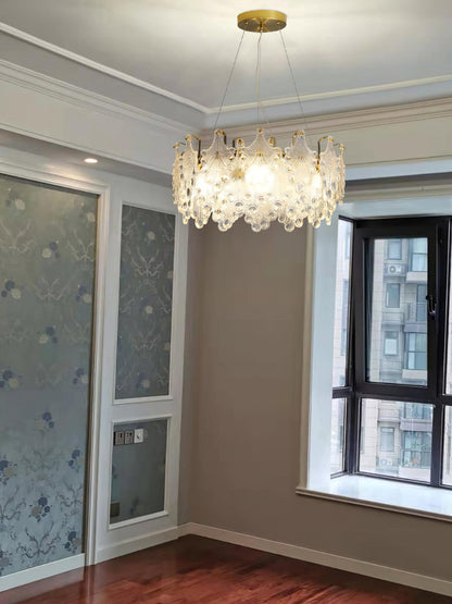 Elegant Crystal Vilary Chandelier with Adjustable Height & LED Lights