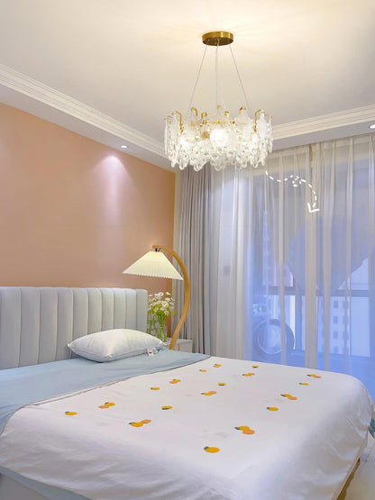 Elegant Crystal Vilary Chandelier with Adjustable Height & LED Lights