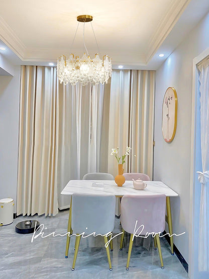 Elegant Crystal Vilary Chandelier with Adjustable Height & LED Lights