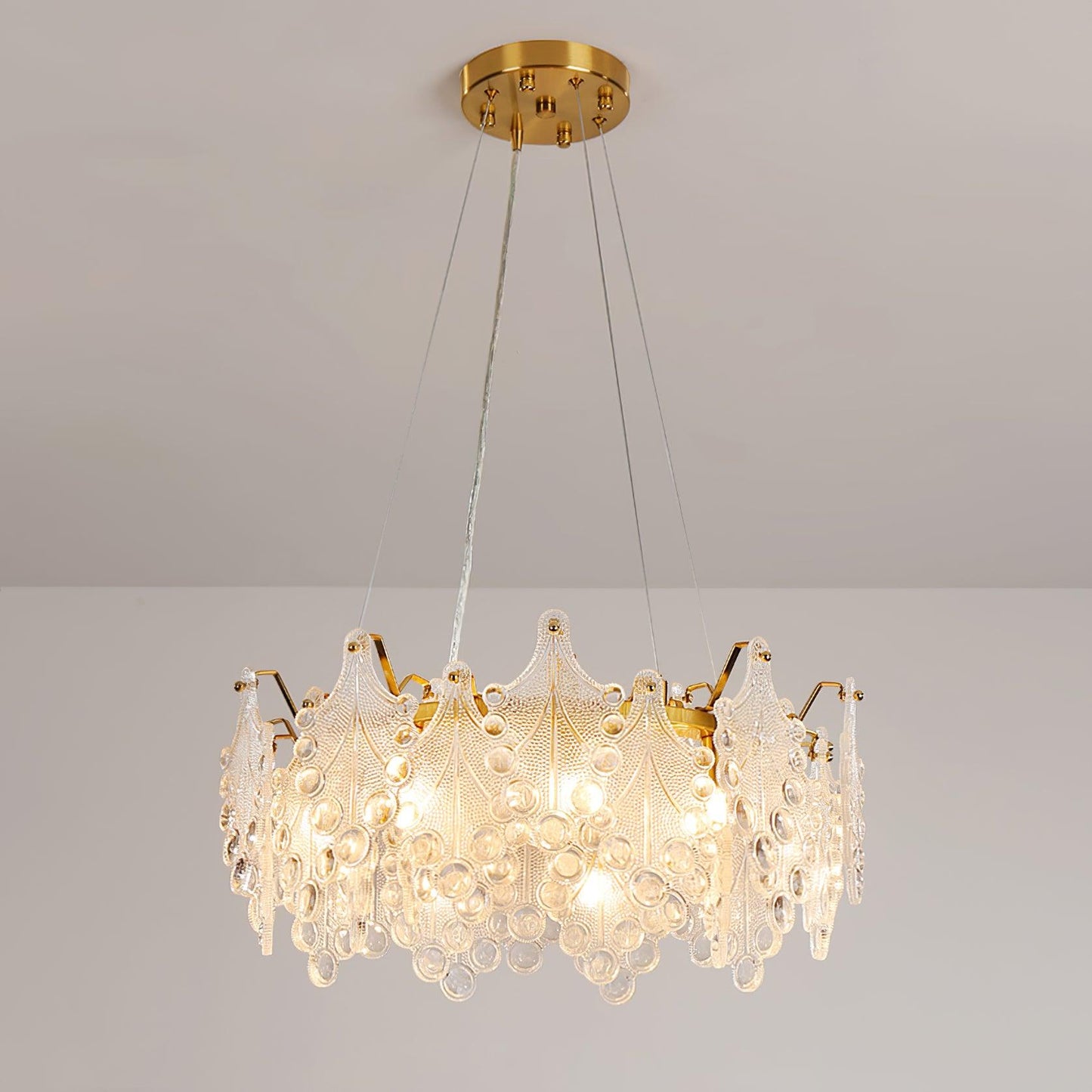 Elegant Crystal Vilary Chandelier with Adjustable Height & LED Lights