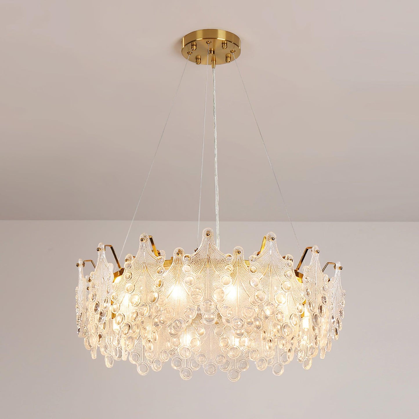 Elegant Crystal Vilary Chandelier with Adjustable Height & LED Lights