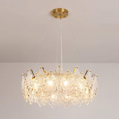 Elegant Crystal Vilary Chandelier with Adjustable Height & LED Lights