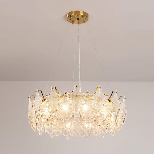 Elegant Crystal Vilary Chandelier with Adjustable Height & LED Lights