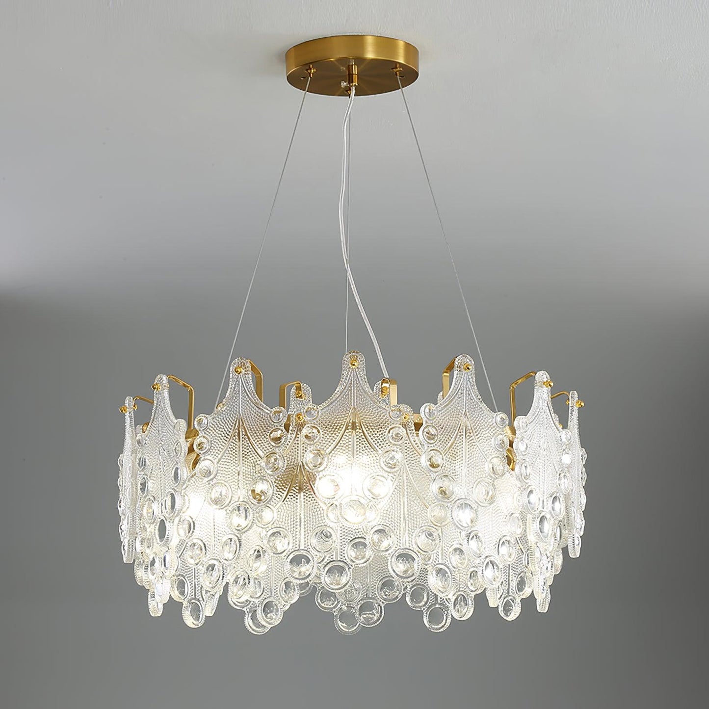 Elegant Crystal Vilary Chandelier with Adjustable Height & LED Lights