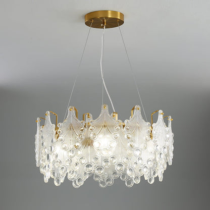 Elegant Crystal Vilary Chandelier with Adjustable Height & LED Lights