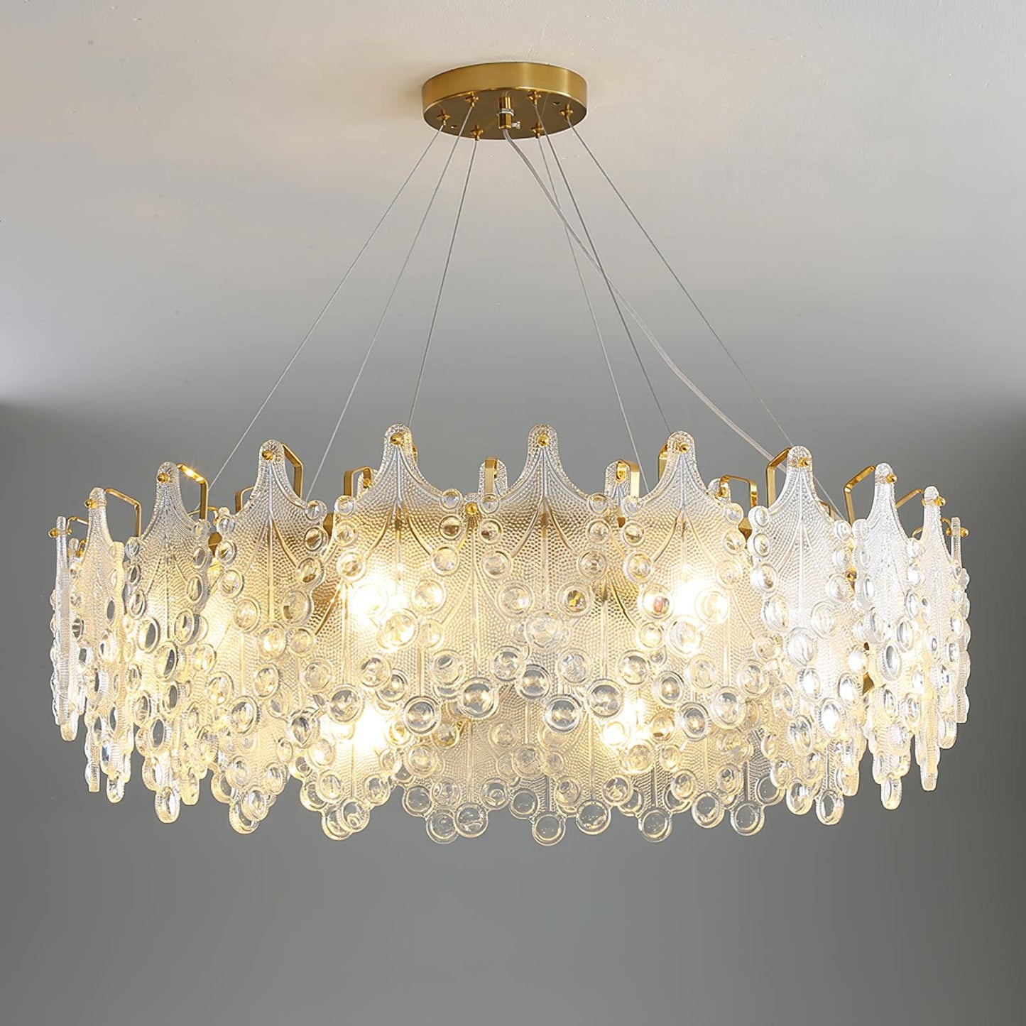 Elegant Crystal Vilary Chandelier with Adjustable Height & LED Lights