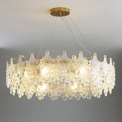 Elegant Crystal Vilary Chandelier with Adjustable Height & LED Lights