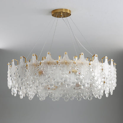 Elegant Crystal Vilary Chandelier with Adjustable Height & LED Lights