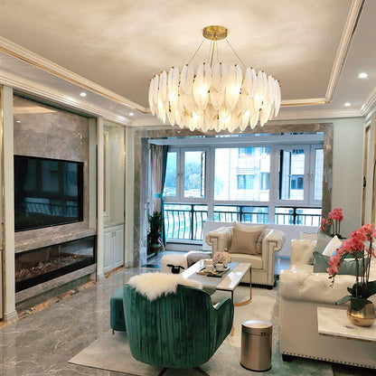 Elegant Crystal Vilary Chandelier with Adjustable Height & LED Lights