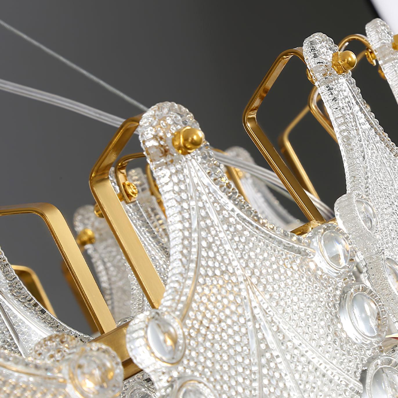 Elegant Crystal Vilary Chandelier with Adjustable Height & LED Lights