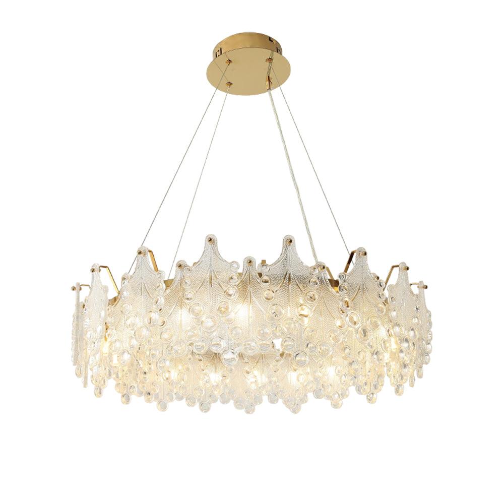 Elegant Crystal Vilary Chandelier with Adjustable Height & LED Lights