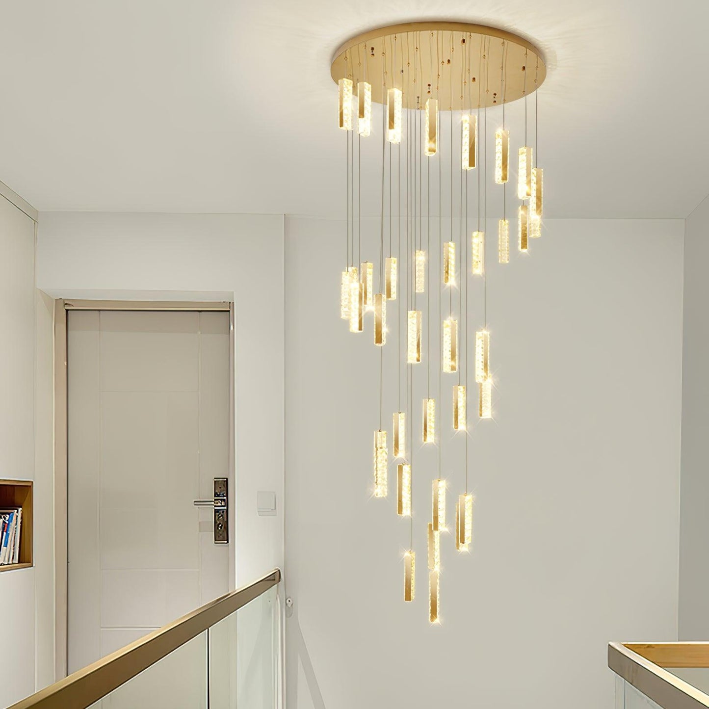 Villa Forci Chandelier - Elegant Crystal Design with Adjustable Height