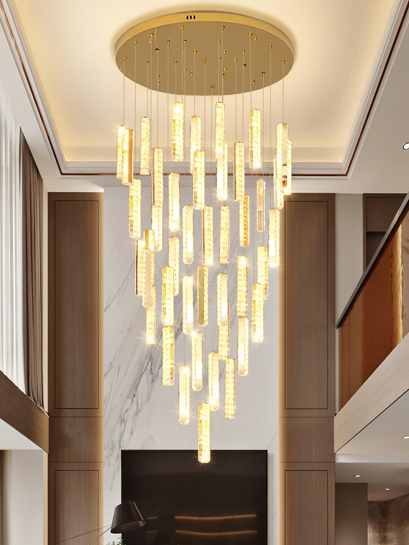 Villa Forci Chandelier - Elegant Crystal Design with Adjustable Height