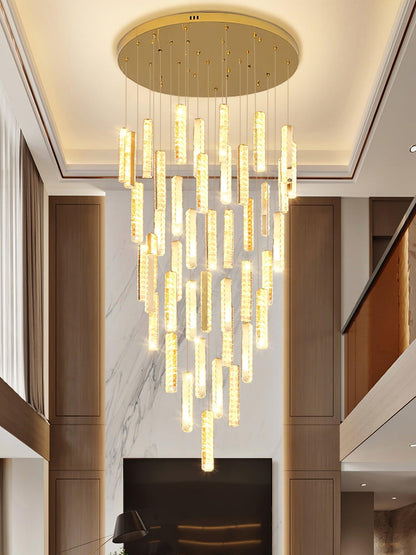 Villa Forci Chandelier - Elegant Crystal Design with Adjustable Height