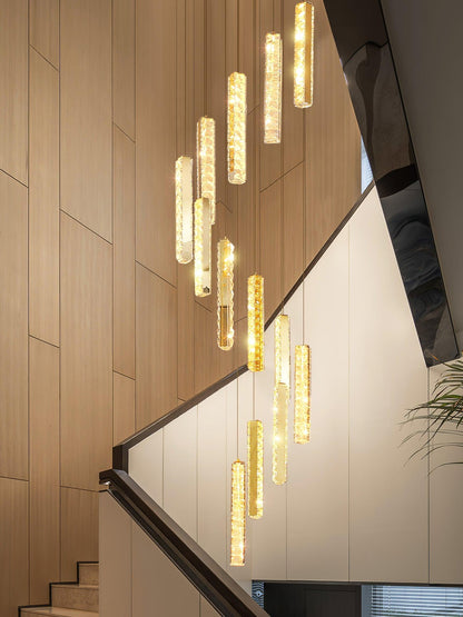 Villa Forci Chandelier - Elegant Crystal Design with Adjustable Height