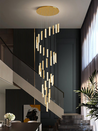 Villa Forci Chandelier - Elegant Crystal Design with Adjustable Height