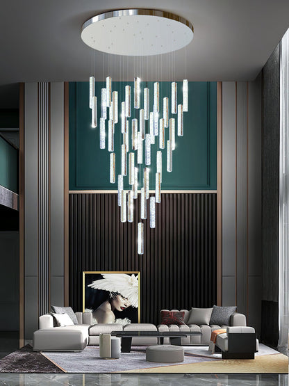 Villa Forci Chandelier - Elegant Crystal Design with Adjustable Height