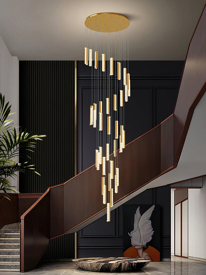 Villa Forci Chandelier - Elegant Crystal Design with Adjustable Height