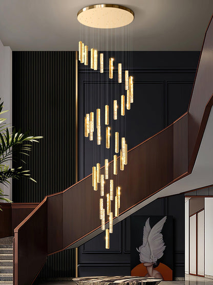 Villa Forci Chandelier - Elegant Crystal Design with Adjustable Height