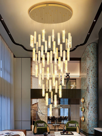 Villa Forci Chandelier - Elegant Crystal Design with Adjustable Height