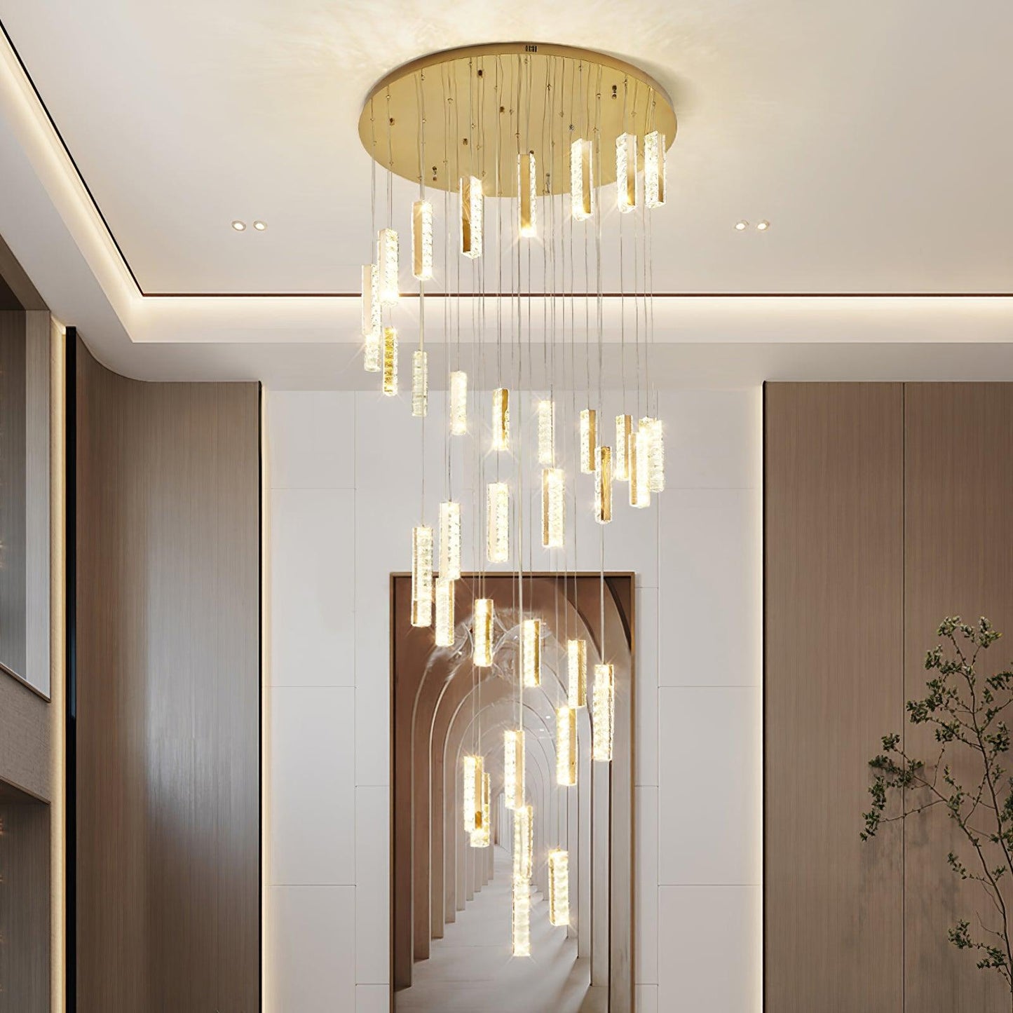 Villa Forci Chandelier - Elegant Crystal Design with Adjustable Height