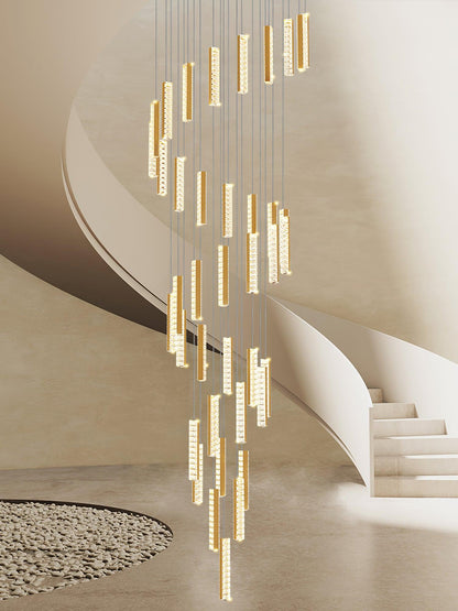 Villa Forci Chandelier - Elegant Crystal Design with Adjustable Height