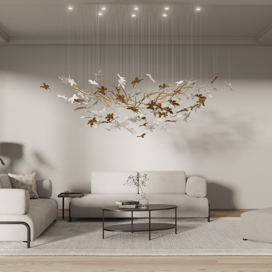Vine Chandelier - Elegant Design with Adjustable Height & LED Compatib