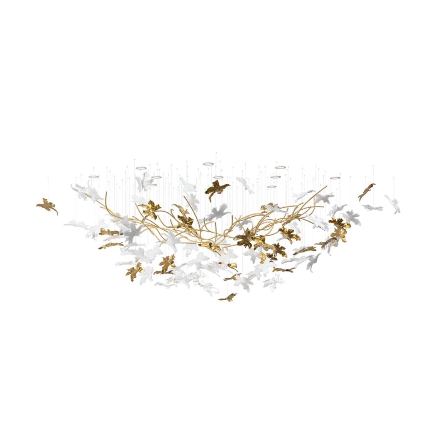 Vine Chandelier - Elegant Design with Adjustable Height & LED Compatib