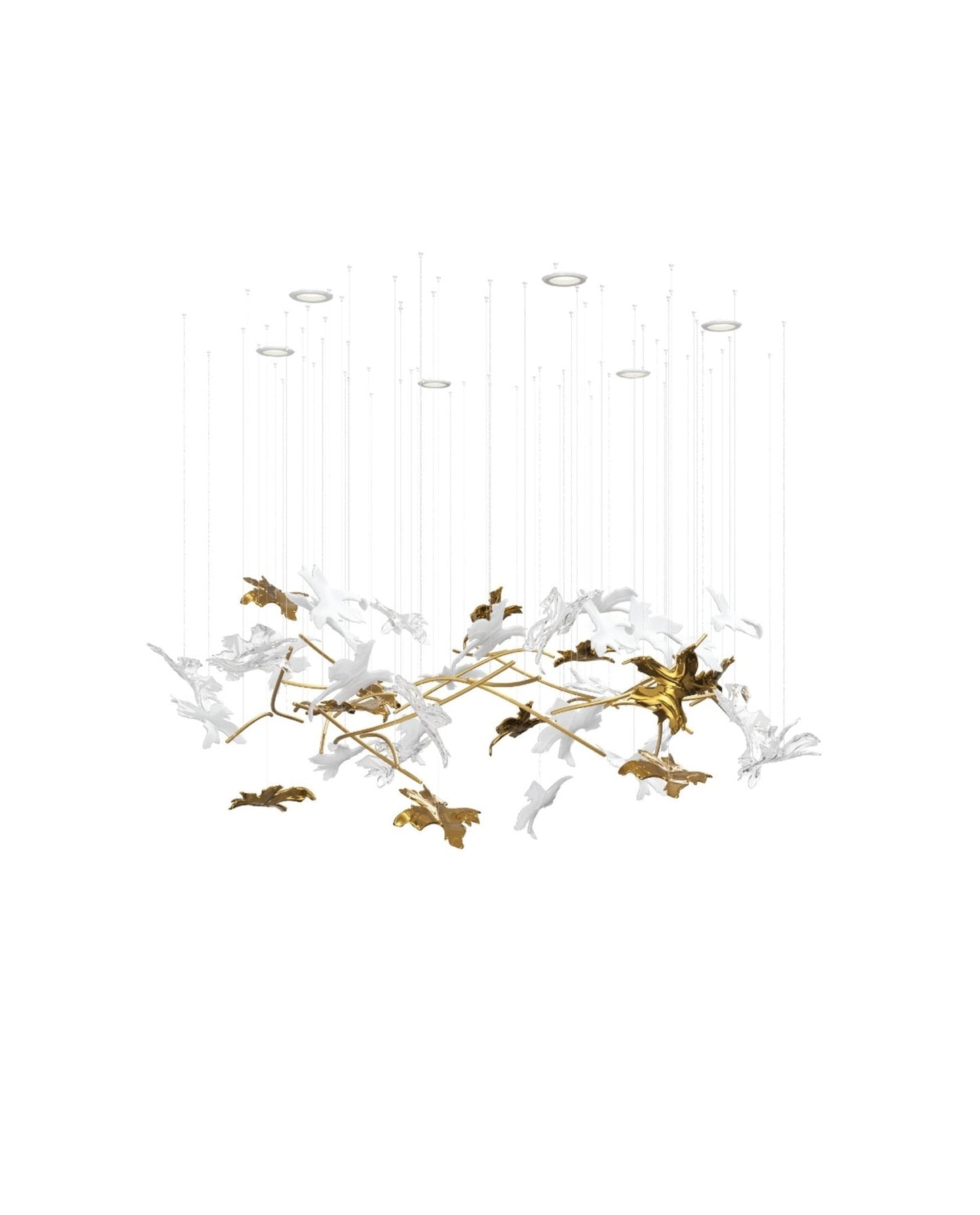 Vine Chandelier - Elegant Design with Adjustable Height & LED Compatib