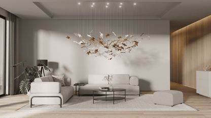 Vine Chandelier - Elegant Design with Adjustable Height & LED Compatib