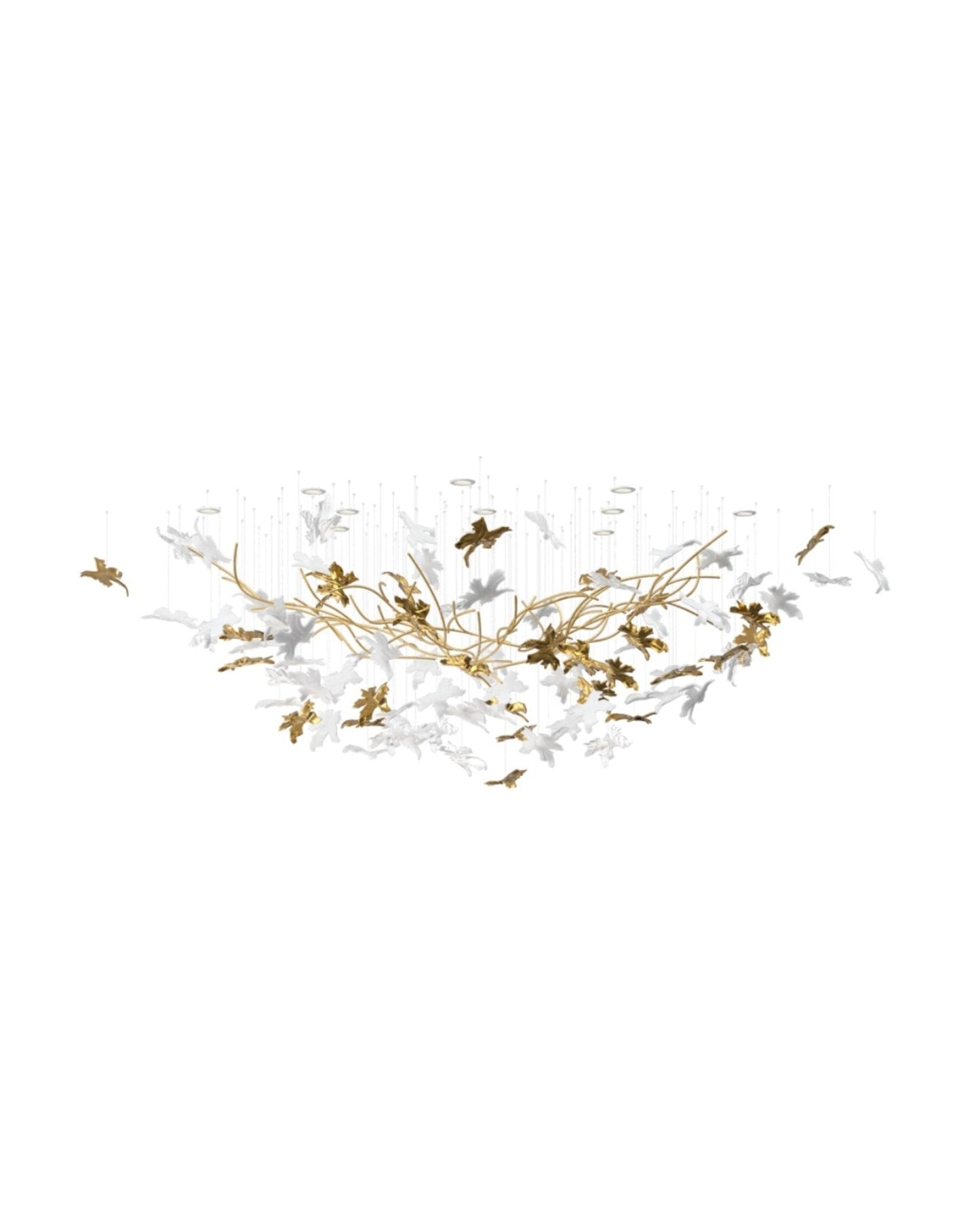 Vine Chandelier - Elegant Design with Adjustable Height & LED Compatib