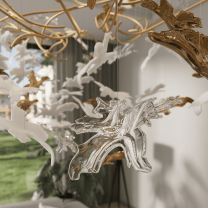 Vine Chandelier - Elegant Design with Adjustable Height & LED Compatib