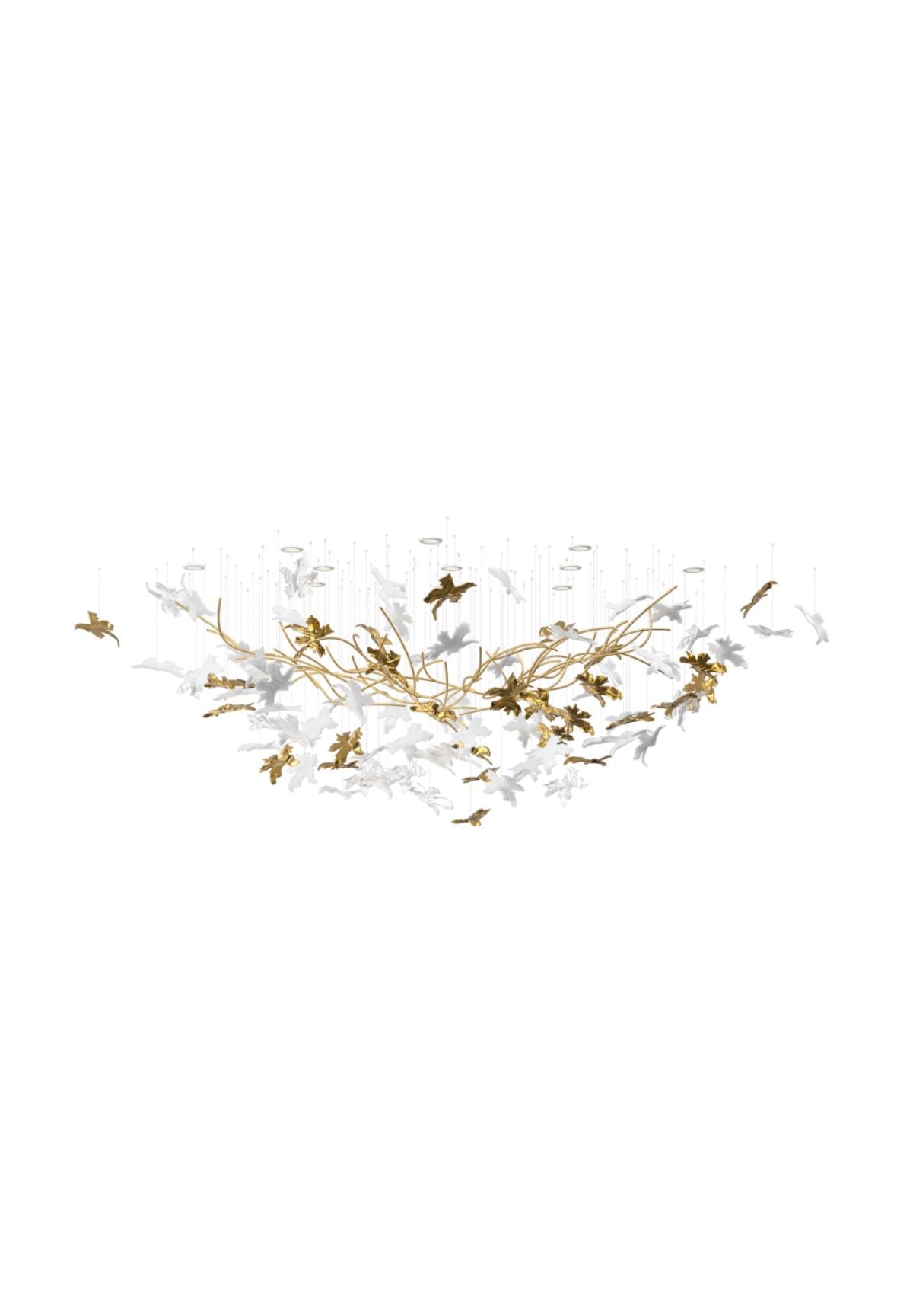 Vine Chandelier - Elegant Design with Adjustable Height & LED Compatib