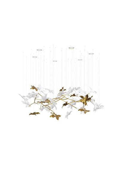 Vine Chandelier - Elegant Design with Adjustable Height & LED Compatib
