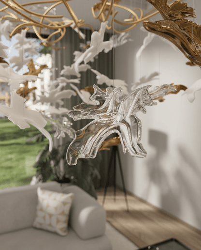 Vine Chandelier - Elegant Design with Adjustable Height & LED Compatib