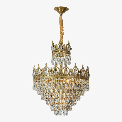 Elegant Vintage Crystal Chandelier - Dimmable, Easy Installation