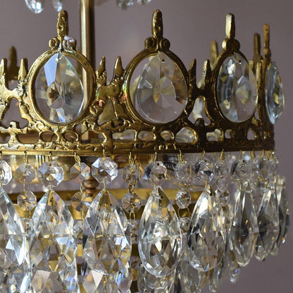 Elegant Vintage Crystal Chandelier - Dimmable, Easy Installation